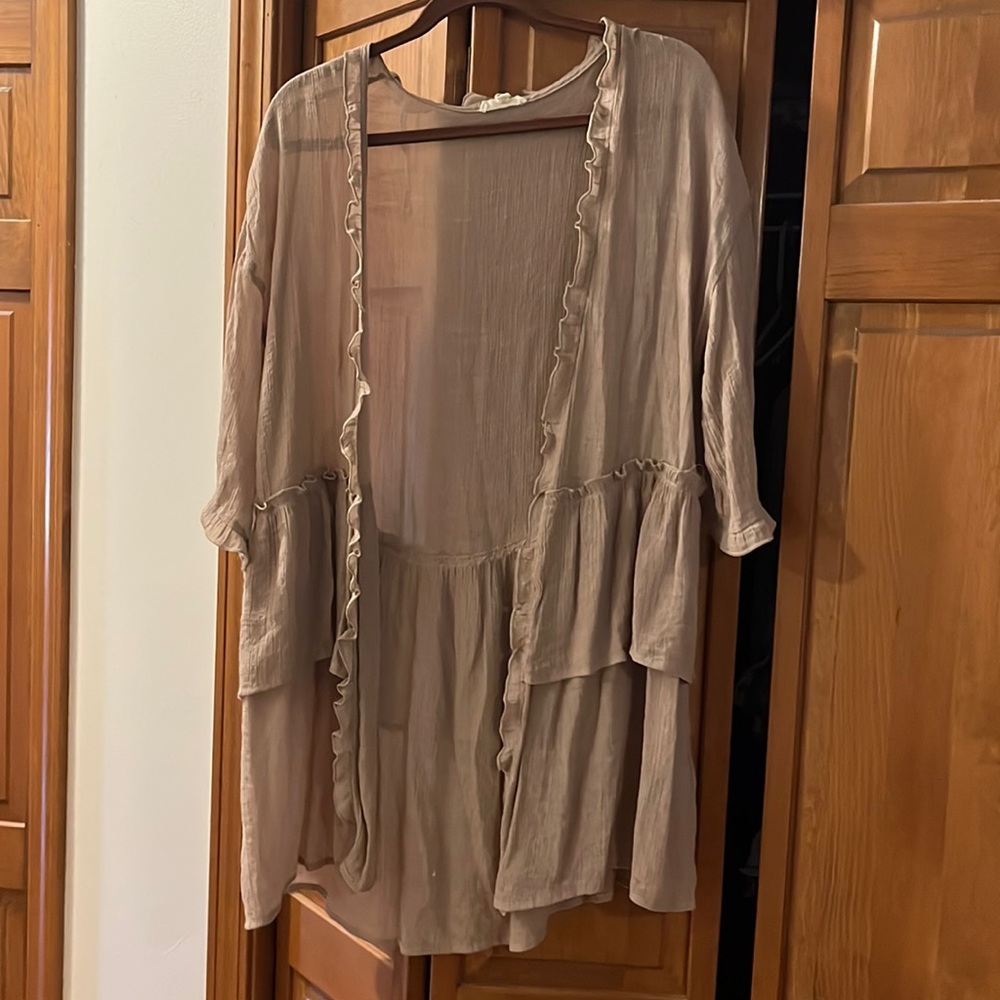 Ruffle kimono